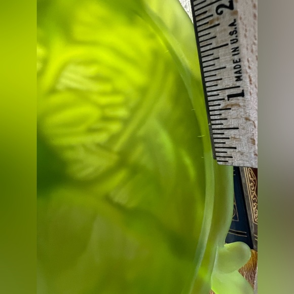 Westmoreland Satin Green Glass Bird on a Nest Covered Dish Vintage - Picture 4 of 4